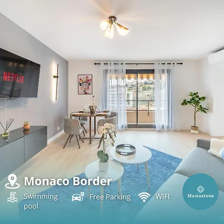 5mn Monaco - Vue Mer - Parking - Piscine - Bb Lägenhet